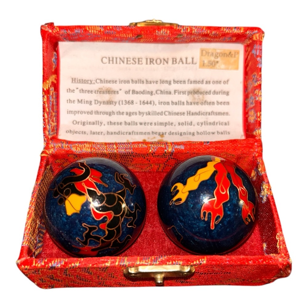 Chinese Iron Balls with Dragon Design